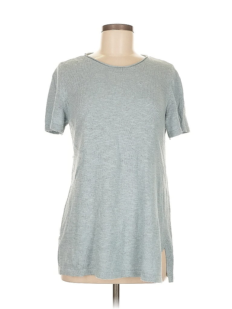 Pre-owned Eileen Fisher Cardigan Sweater In Blue