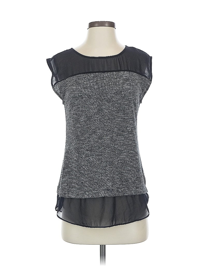 Pre-owned Ann Taylor Factory Sleeveless Top Gray Scoop Neck Tops