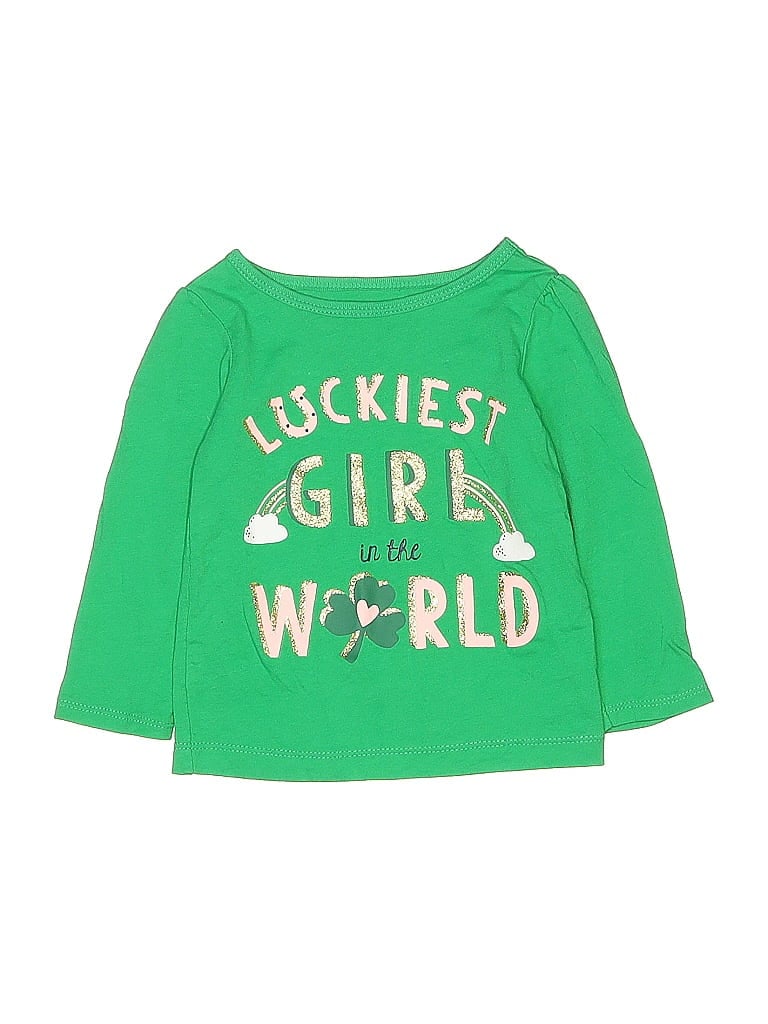 Pre-owned Just One You Made By Carter's Kids' Long Sleeve T-shirt In Green