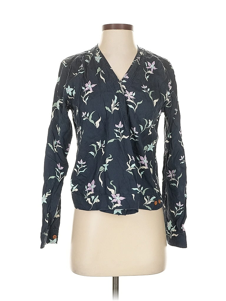 Pre-owned Duluth Trading Co. Long Sleeve Blouse In Blue