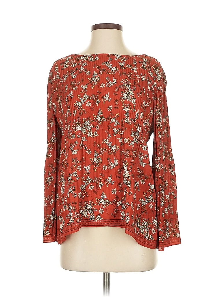 Pre-owned Max Studio Long Sleeve Blouse In Red