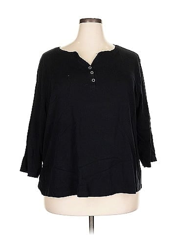 Karen Scott Long Sleeve Henley (view 1)