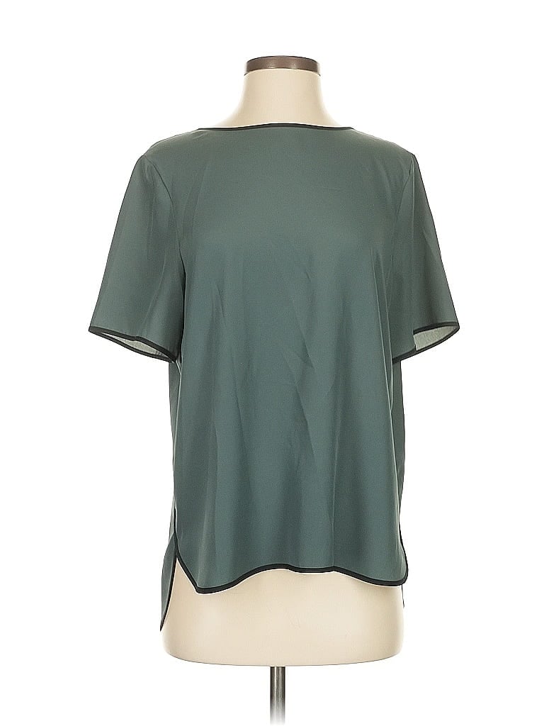 Pre-owned H By Bordeaux Short Sleeve Blouse In Green