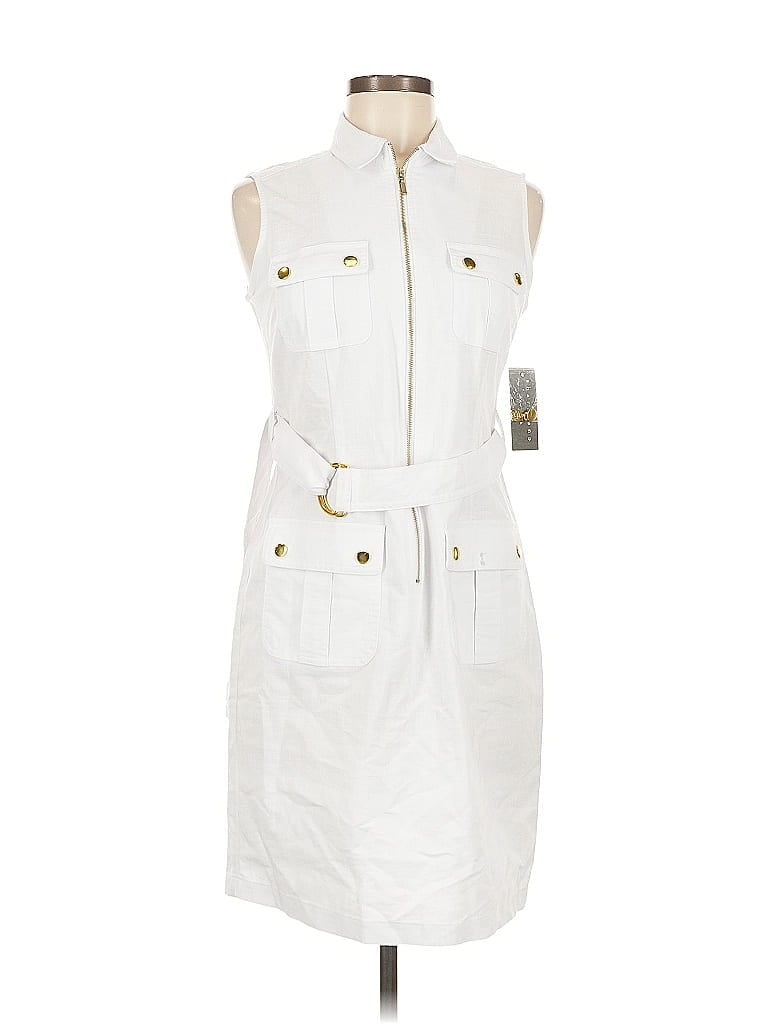 Click to view more detailed imagery on our partner's website Pre-owned Sharagano Casual Dress In White