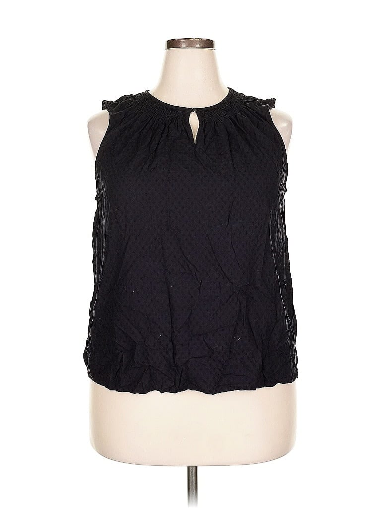 Pre-owned Croft & Barrow Sleeveless Blouse In Black