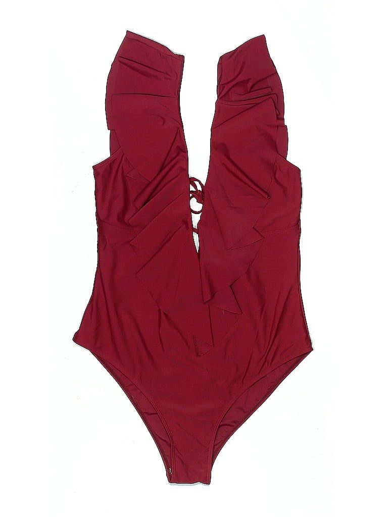 Pre-owned Assorted Brands One Piece Swimsuit In Burgundy