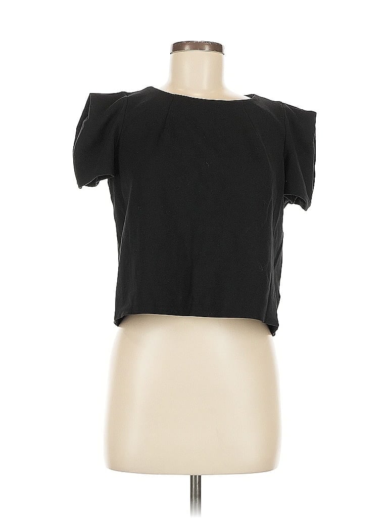 Pre-owned Philosophy Republic Clothing Short Sleeve Top Black Off The Shoulder Neckline Tops