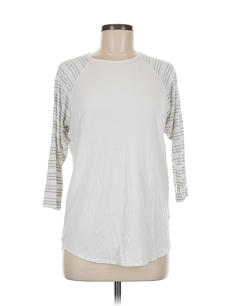 Pre-owned Lularoe 3/4 Sleeve T-shirt In White