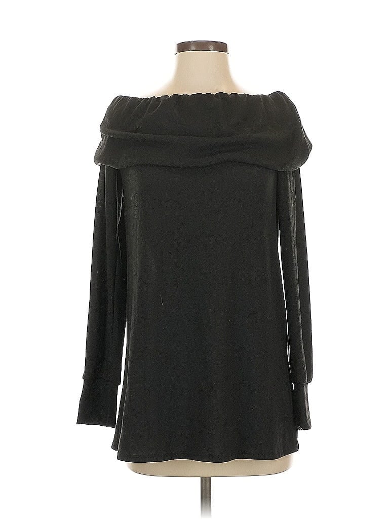 Pre-owned Go Couture Long Sleeve Top Black Cowl Neck Tops
