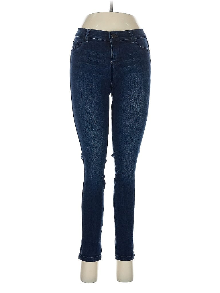 Soho JEANS NEW YORK & COMPANY Solid Blue Jeans Size 6 - photo 1