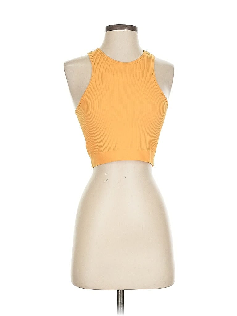 Pre-owned La Hearts Tank Top Yellow Halter Neckline Tops
