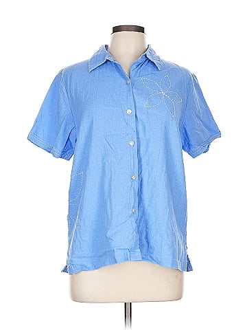 Susan Graver Short Sleeve Button-Down Shirt (view 1)