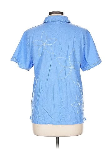 Susan Graver Short Sleeve Button-Down Shirt (view 2)