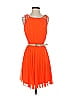 Jessica Simpson 100% Polyester Solid Orange Cocktail Dress Size 2 - photo 1