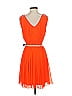 Jessica Simpson 100% Polyester Solid Orange Cocktail Dress Size 2 - photo 2