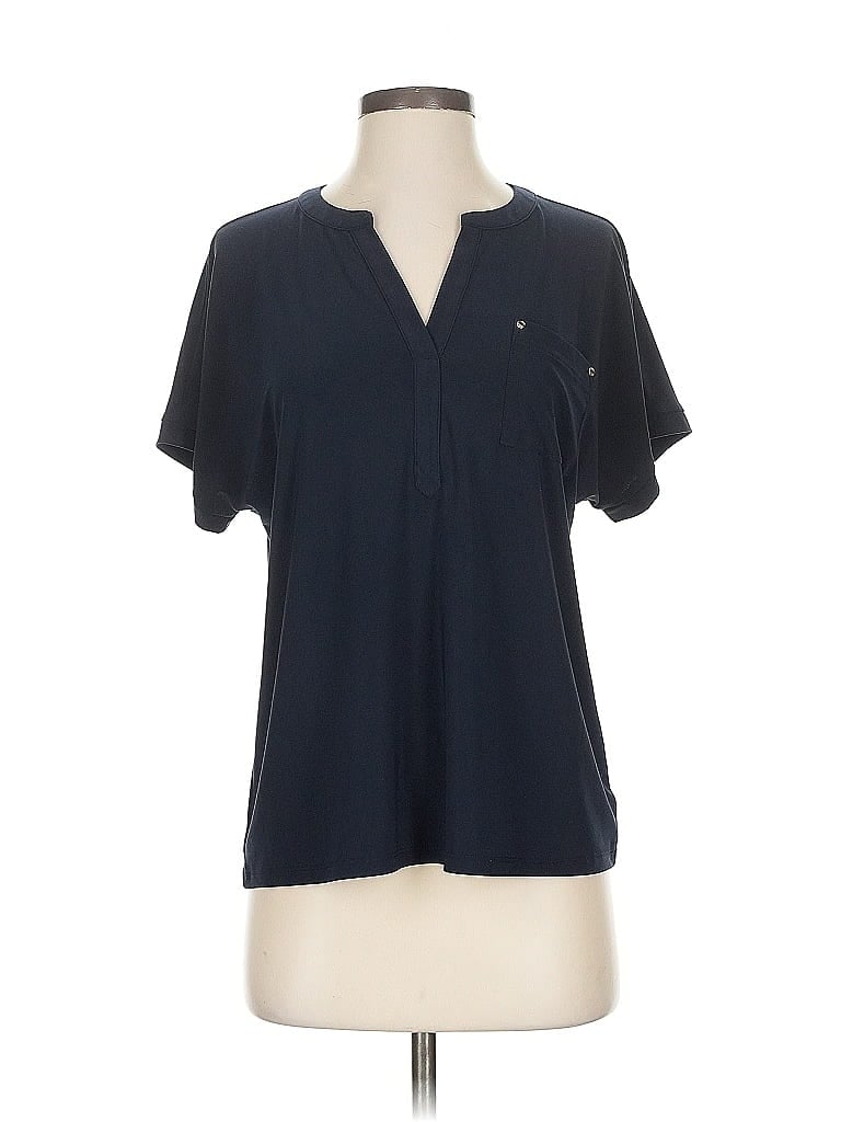 Click to view more detailed imagery on our partner's website Pre-owned Anne Klein Short Sleeve Blouse In Blue