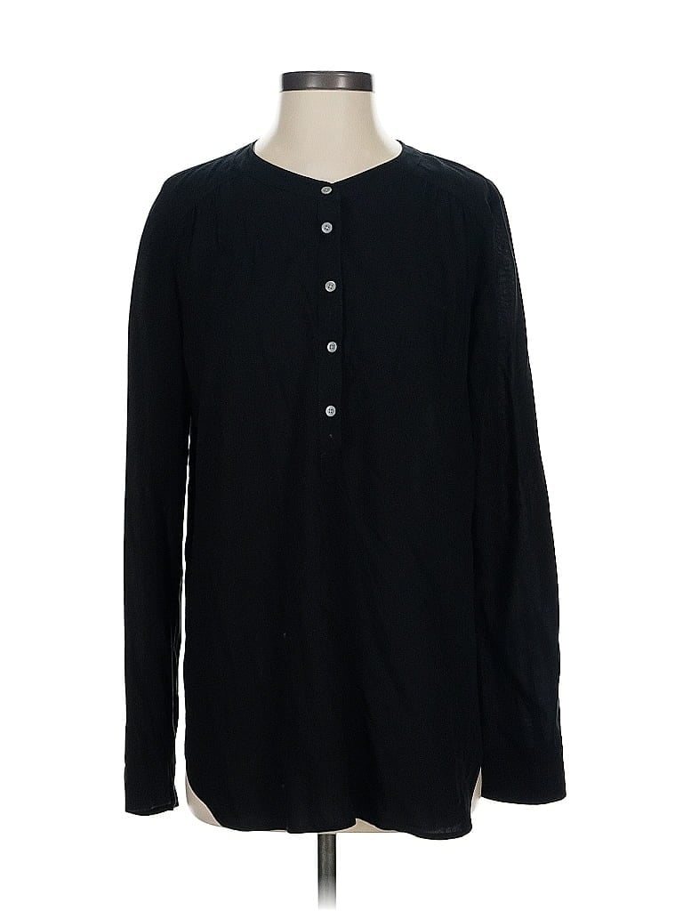 Click to view more detailed imagery on our partner's website Pre-owned Ann Taylor Loft Long Sleeve Top Black Crew Neck Tops