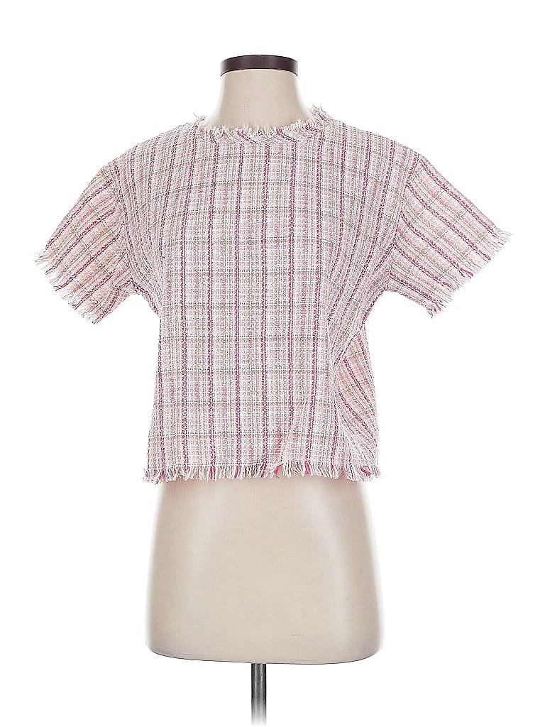 Pre-owned Lena Short Sleeve Blouse In Pink