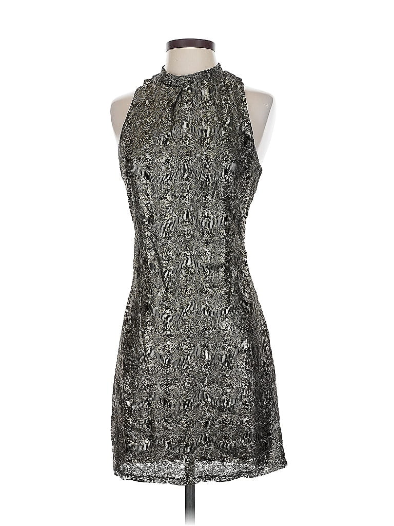 Pre-owned Love, Fire Cocktail Dress In Gray
