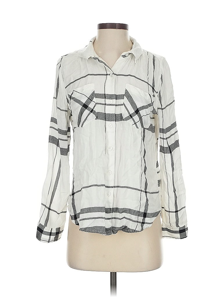 Pre-owned Lucky Brand Long Sleeve Blouse In White