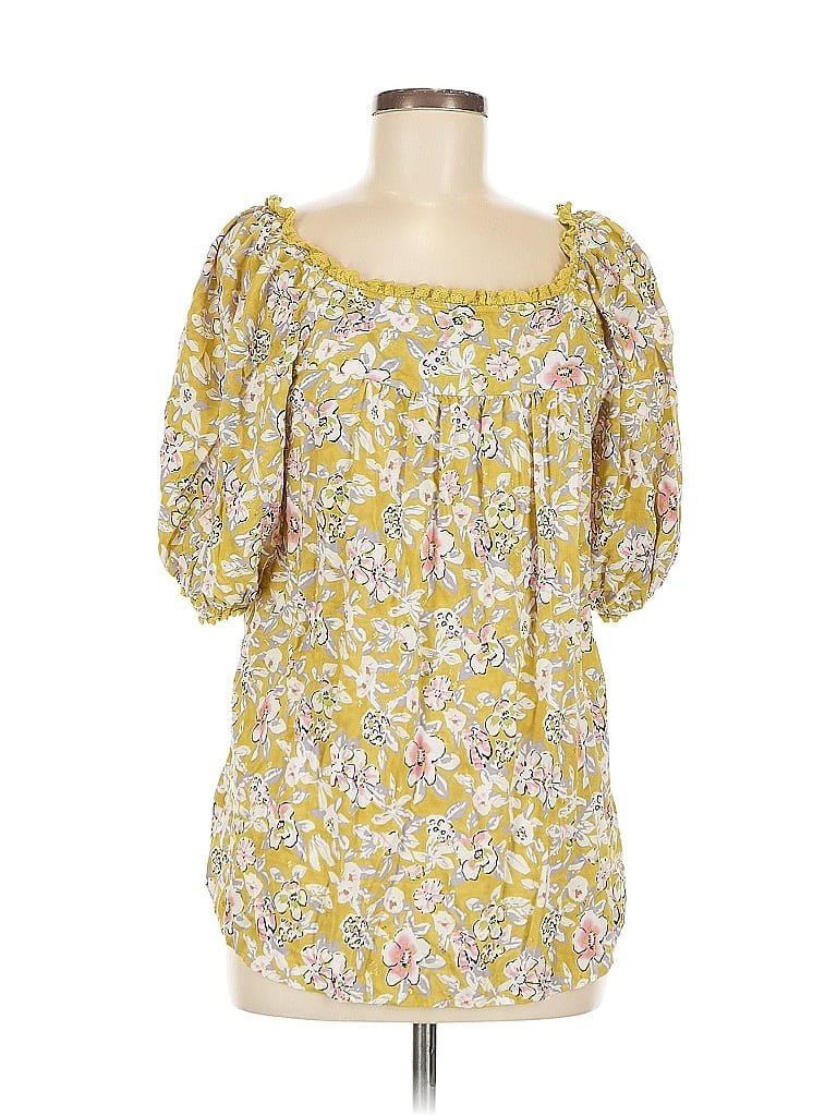 Pre-owned Solitaire 3/4 Sleeve Blouse In Yellow
