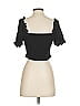 Shein Black Short Sleeve Top Size 4 - photo 2