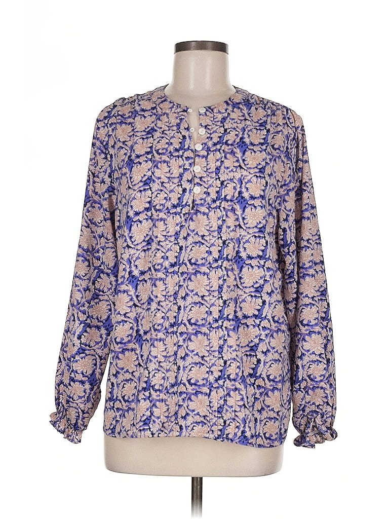 Pre-owned Unbranded Long Sleeve Blouse In Blue