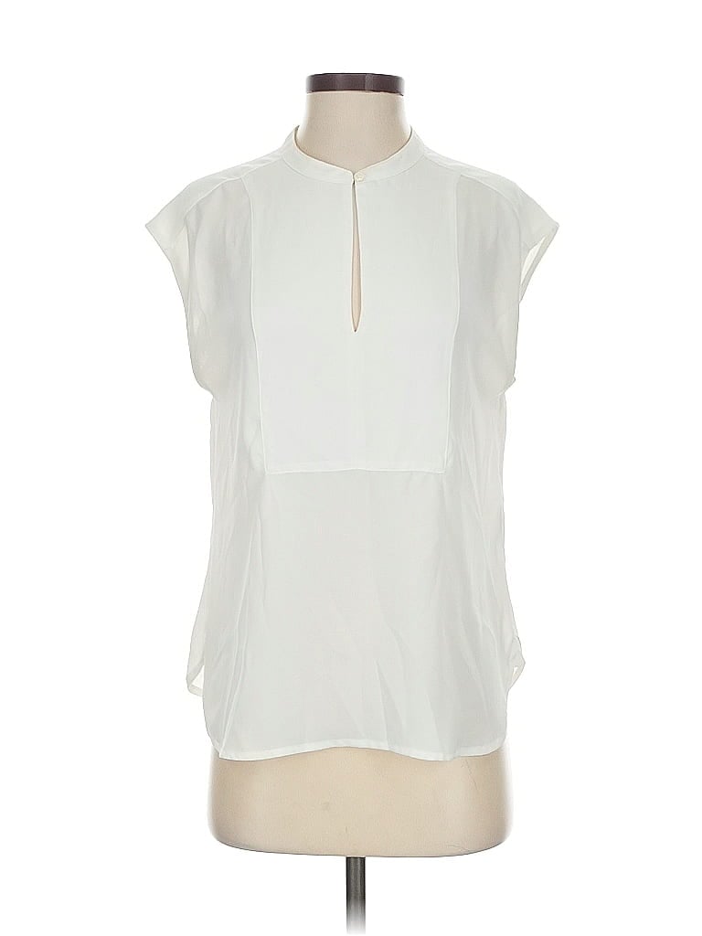Pre-owned J.crew 365 Short Sleeve Blouse In White