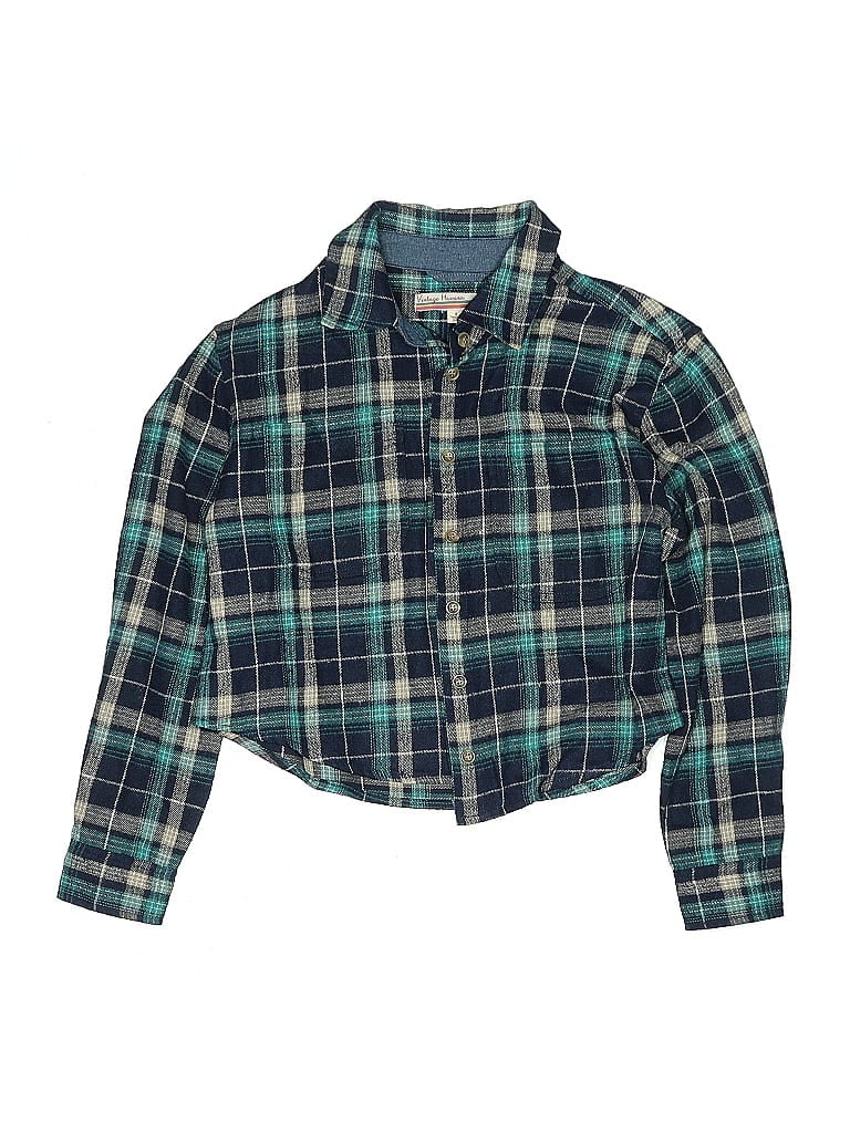 Pre-owned Vintage Havana Kids' Long Sleeve Button Down Shirt In Green