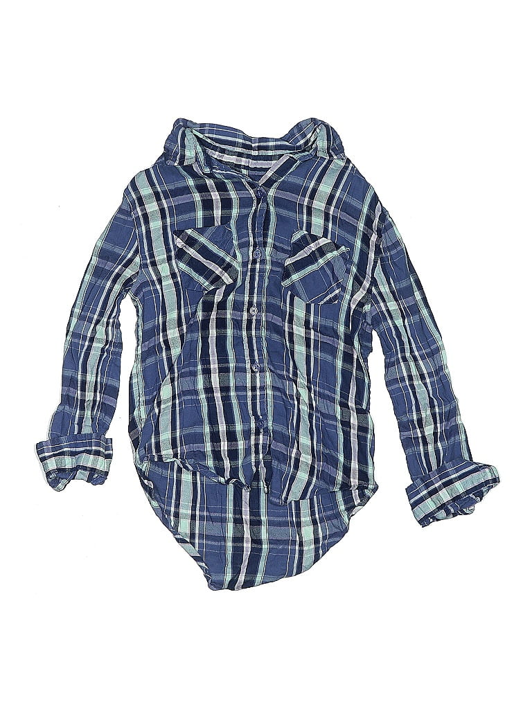 Click to view more detailed imagery on our partner's website Pre-owned Mudd Girls Kids' Long Sleeve Button Down Shirt In Blue