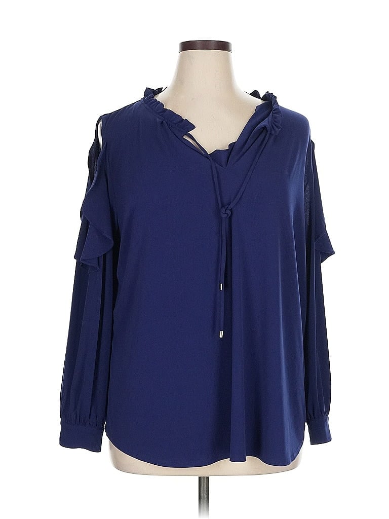 Pre-owned The Limited 3/4 Sleeve Blouse In Blue