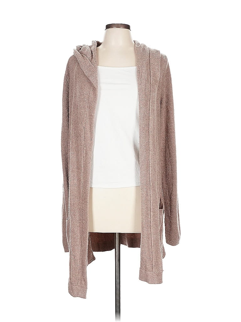 Pre-owned Barefoot Dreams Cozychic Lite Cardigan Sweater In Gray