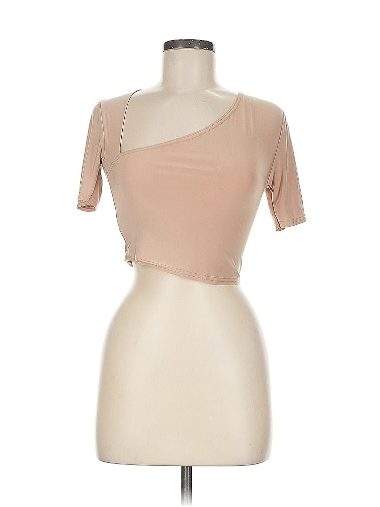 Pre-owned Prettylittlething Short Sleeve T-shirt In Brown