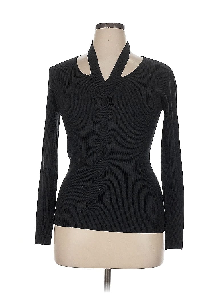 Pre-owned Vila Milano Long Sleeve Top Black Turtleneck Tops