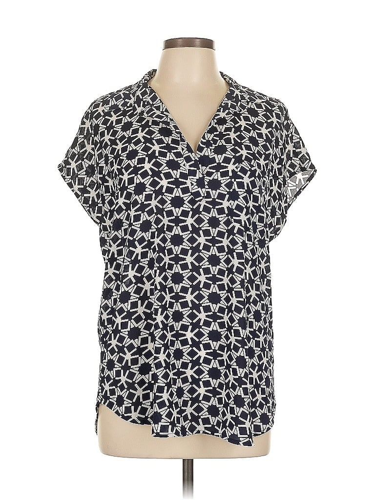 Pre-owned Pleione Short Sleeve Blouse In Blue