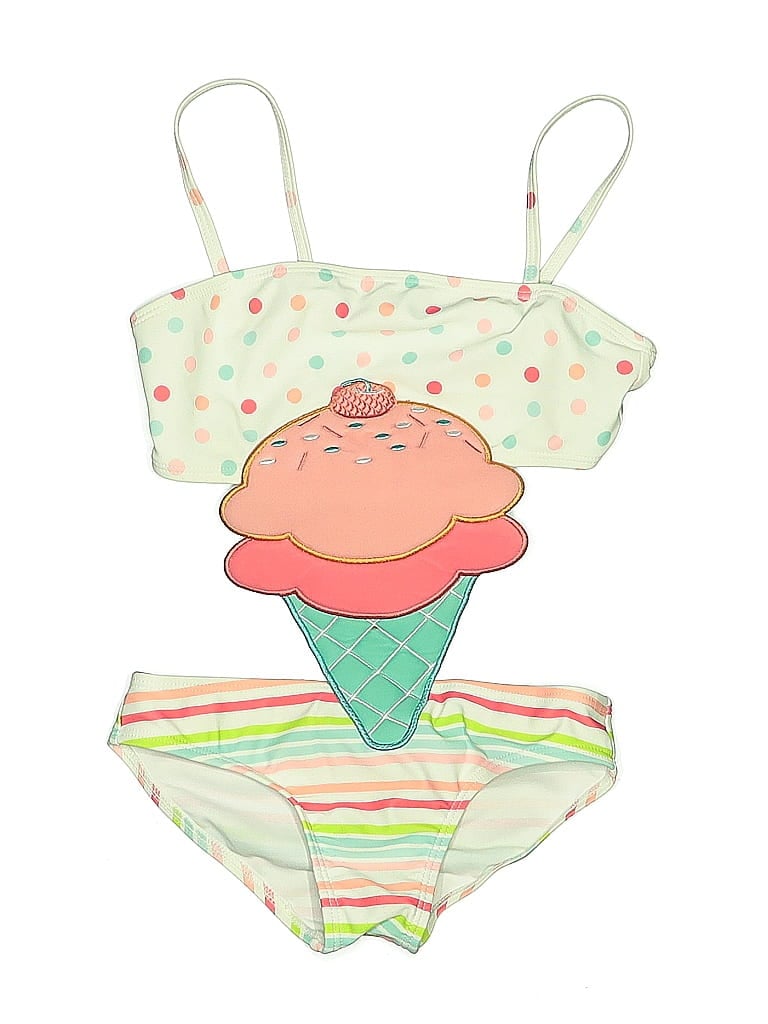 Pre-owned Unbranded Kids' One Piece Swimsuit In White