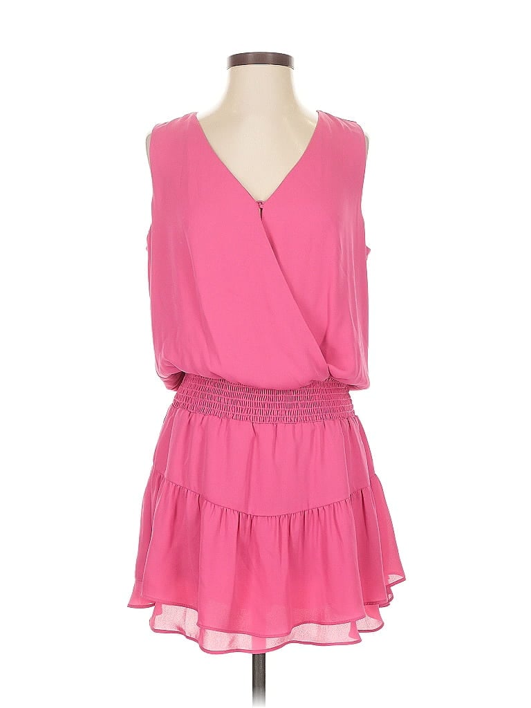 Pre-owned Krisa Sleeveless Top Pink Plunge Neckline Tops