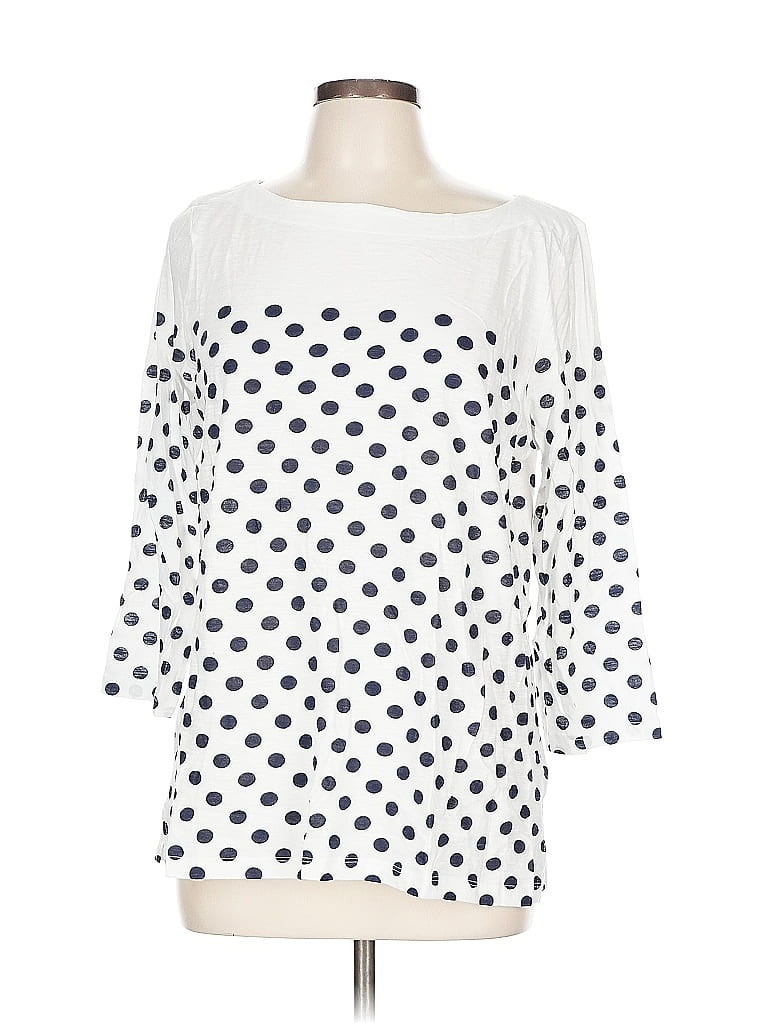 Pre-owned Ann Taylor Loft Outlet 3/4 Sleeve T-shirt In White