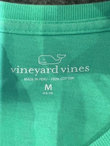 Vineyard Vines 100% Cotton Green Short Sleeve T-Shirt Size 12 - 14