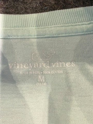 Vineyard Vines 100% Cotton Green Blue Short Sleeve T-Shirt Size 12 - 14