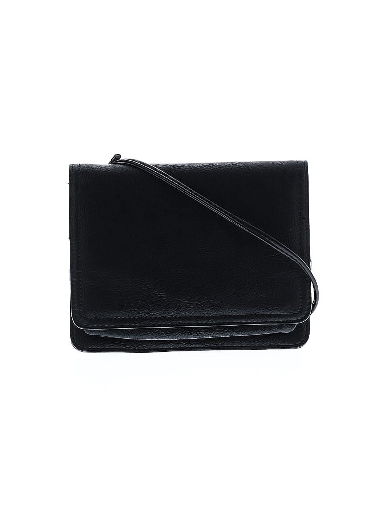 Pre-owned Apt. 9 Leather Crossbody Bag In Black