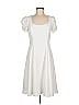 Black Halo Solid Ivory Casual Dress Size 8 - photo 1