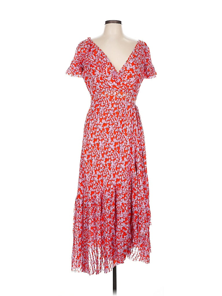 Tanya Taylor Floral Red Casual Dress Size 10 - photo 1