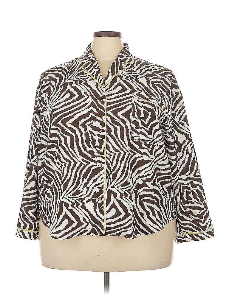 Pre-owned Wray 3/4 Sleeve Blouse In Brown