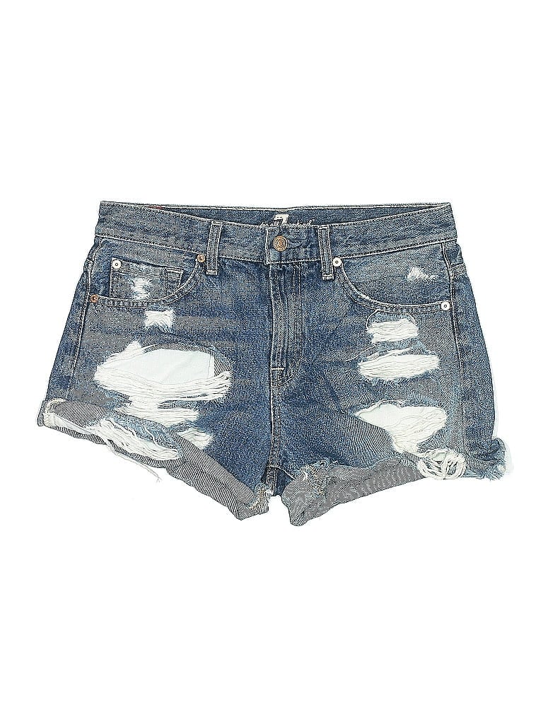 Pre-owned 7 For All Mankind Denim Shorts In Blue