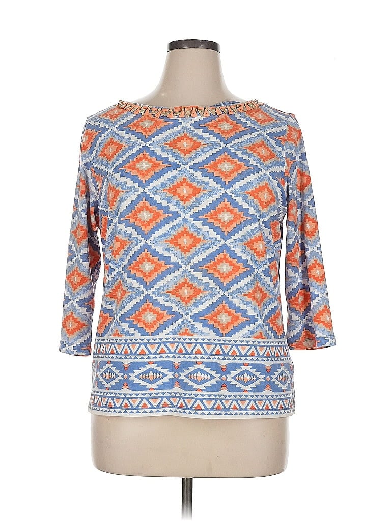 Pre-owned Ruby Rd. 3/4 Sleeve T-shirt In Blue