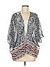 Trixxi 100% Polyester Gray Blue Kimono Size M - photo 1