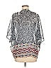 Trixxi 100% Polyester Gray Blue Kimono Size M - photo 2