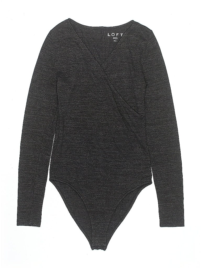 Pre-owned Ann Taylor Loft Bodysuit In Gray