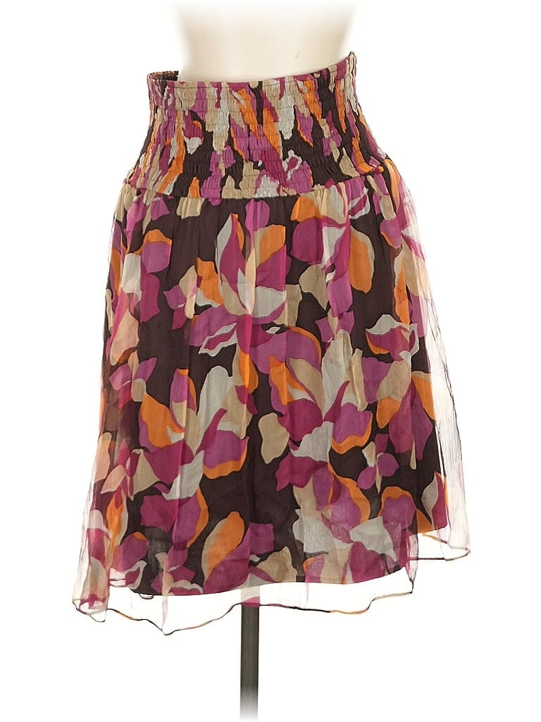 Pre-owned Laundry By Shelli Segal Silk Skirt In Burgundy